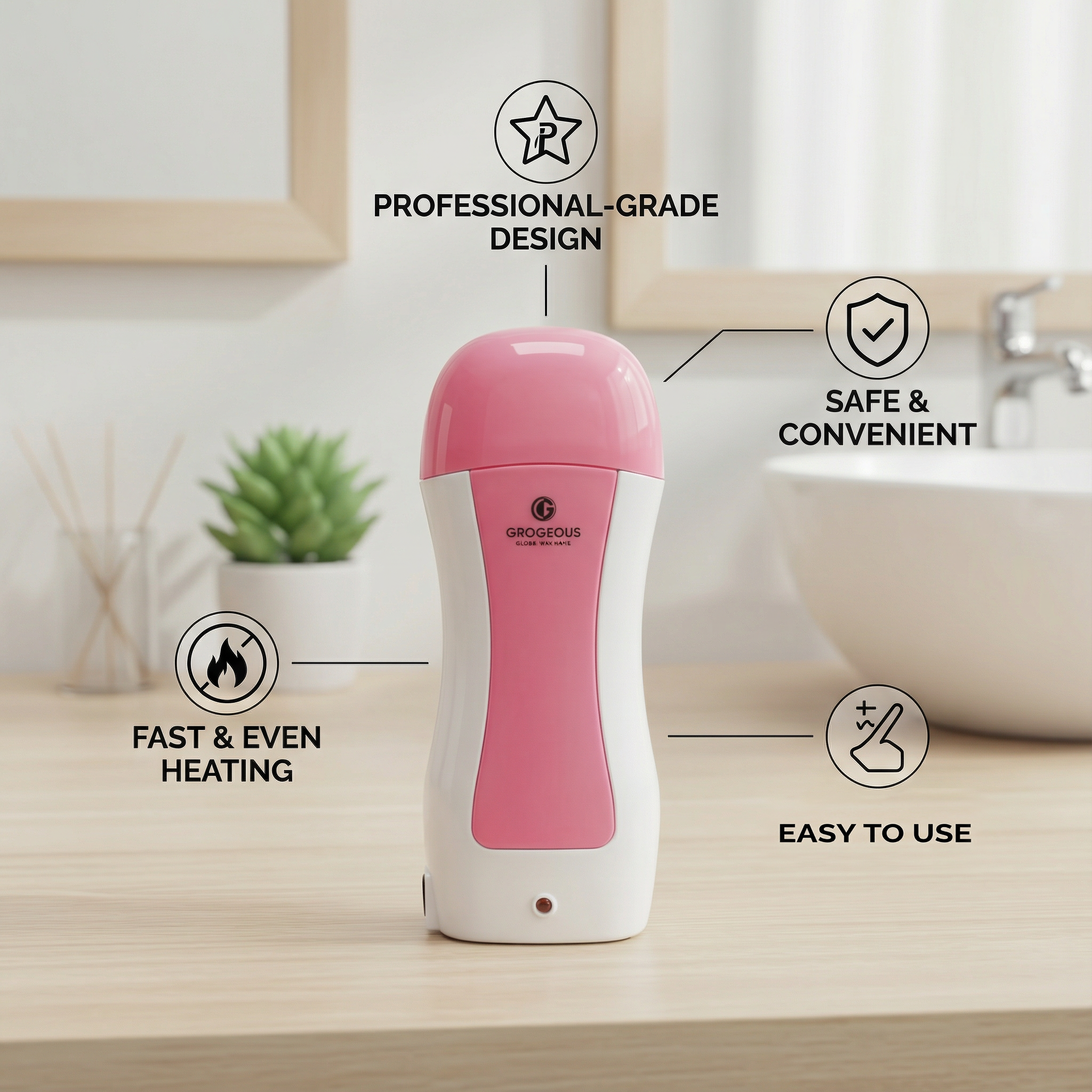 Grogeous Depilatory Wax Heater Full Kit- Professional Wax Warmer, Cartridges & Strips