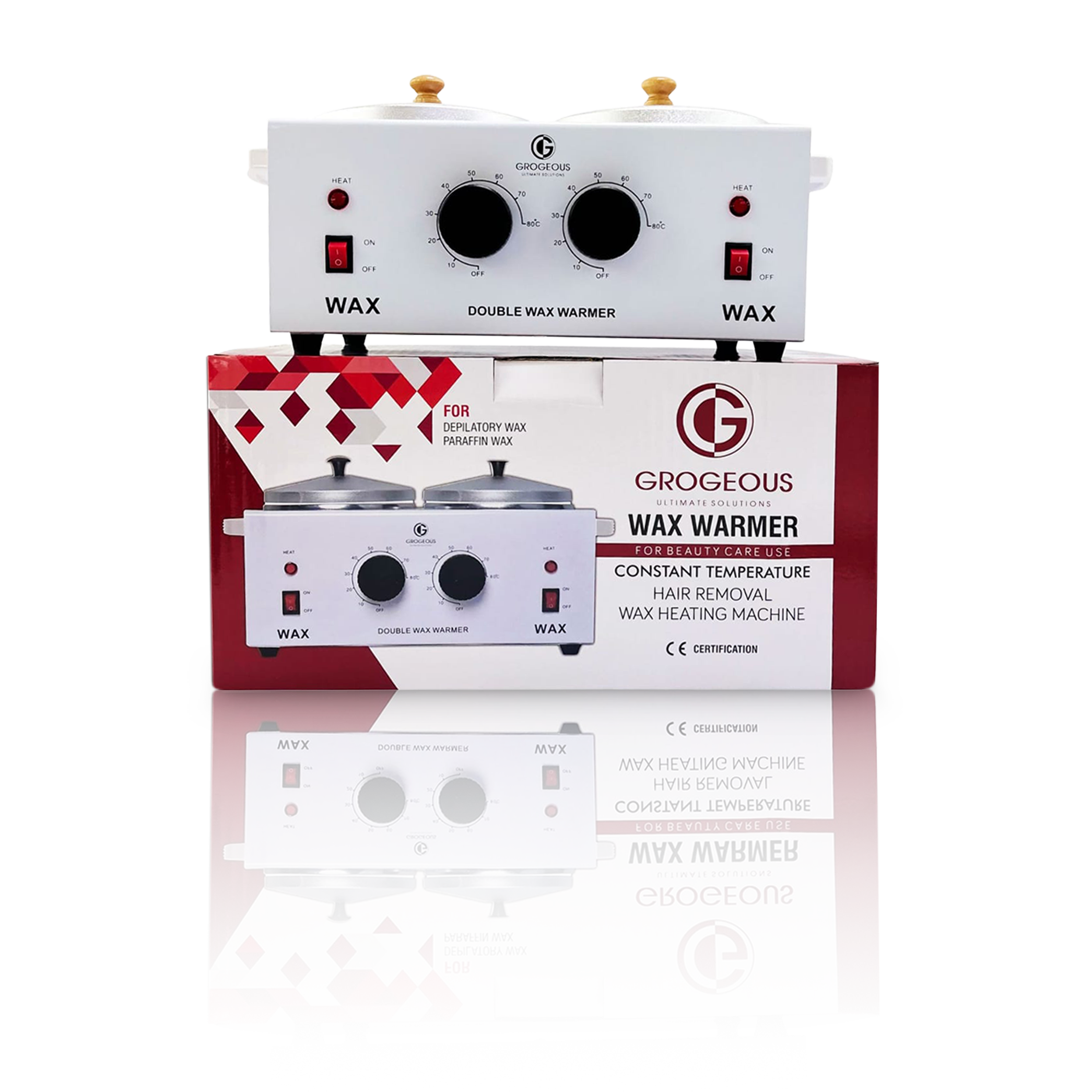 Grogeous Double Wax Warmer - Dual-Bowl Professional Heater with Dual Controls