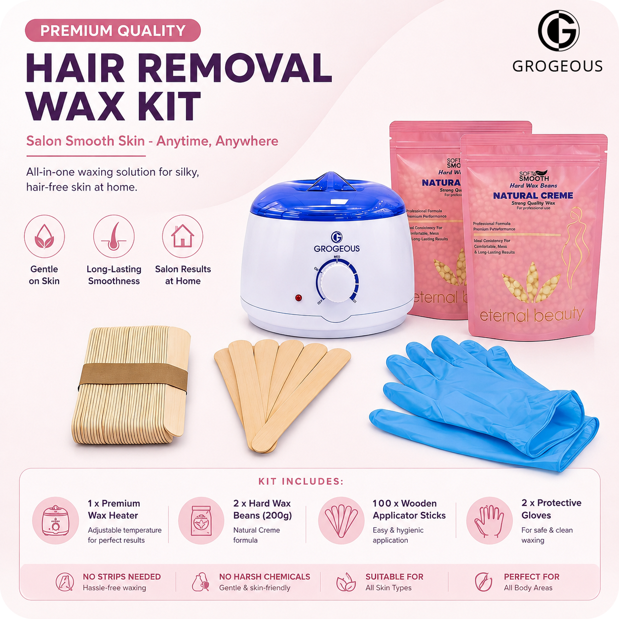 Grogeous Pro-Wax 100 Professional Multi-Wax Warmer Kit