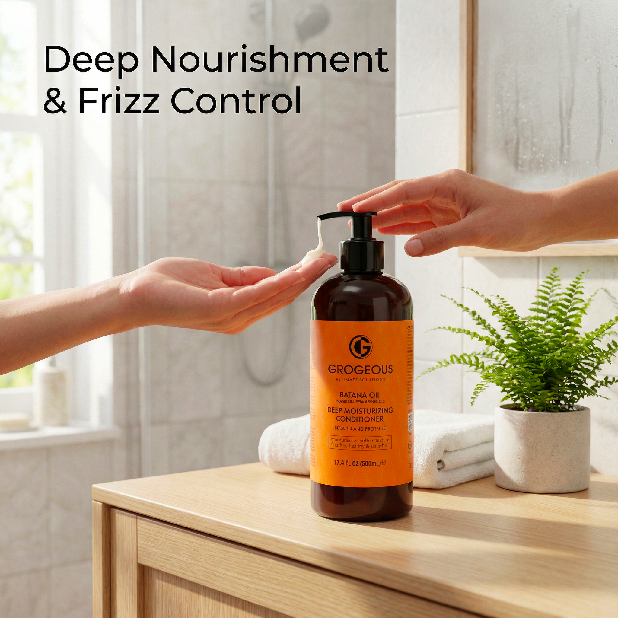 Grogeous Batana Oil Deep Moisturizing Conditioner - Keratin & Protein Care (500ml)