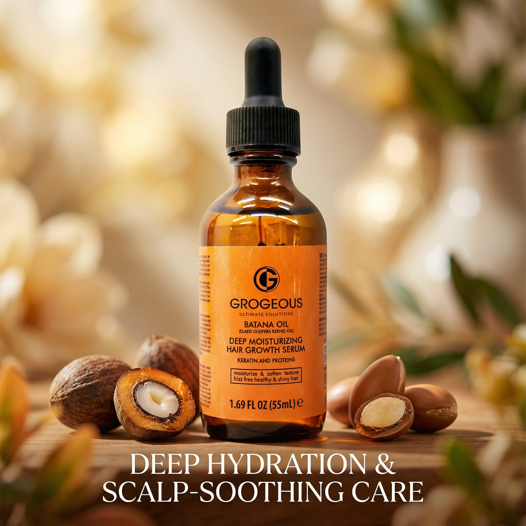Grogeous Batana Oil Hair Growth Serum - Deep Moisture, Keratin & Protein Care (55ml)