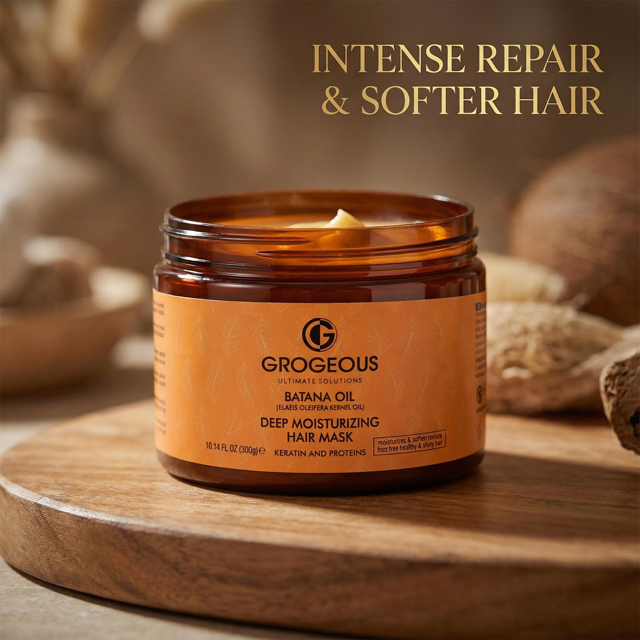 Grogeous Batana Oil Deep Moisturizing Hair Mask - Keratin & Protein Repair (300g)