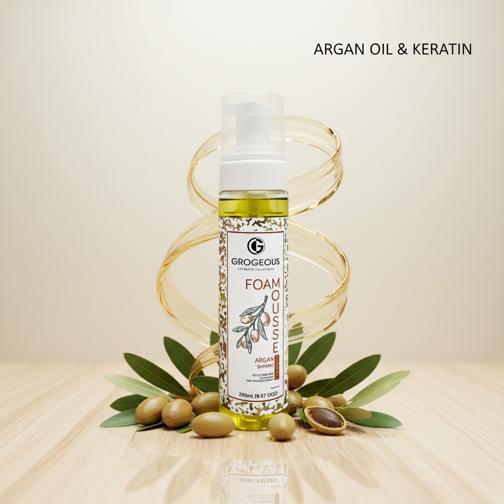 Grogeous Argan Shining Hair Foam - Lightweight Shine & Strength Boost