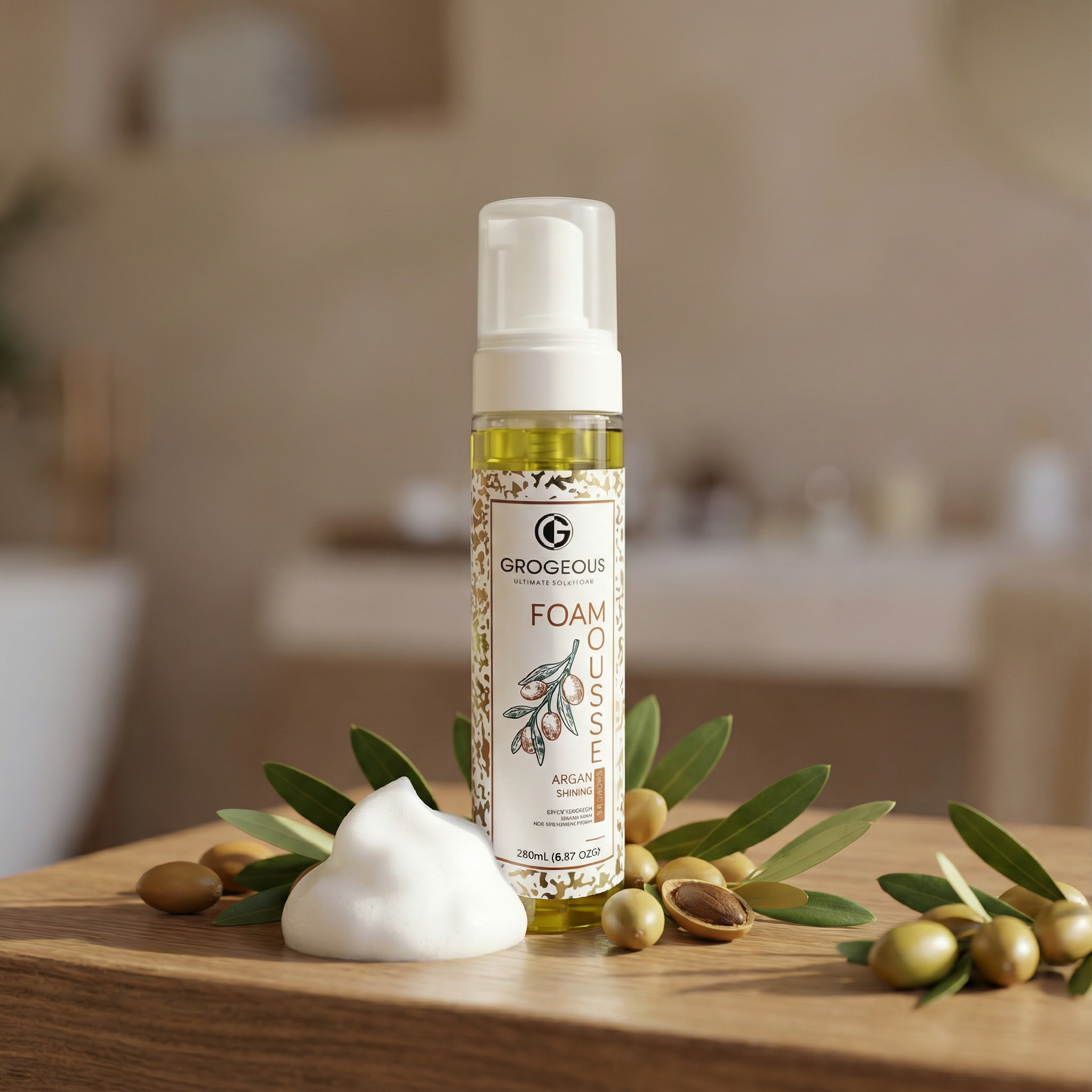Grogeous Argan Shining Hair Foam - Lightweight Shine & Strength Boost