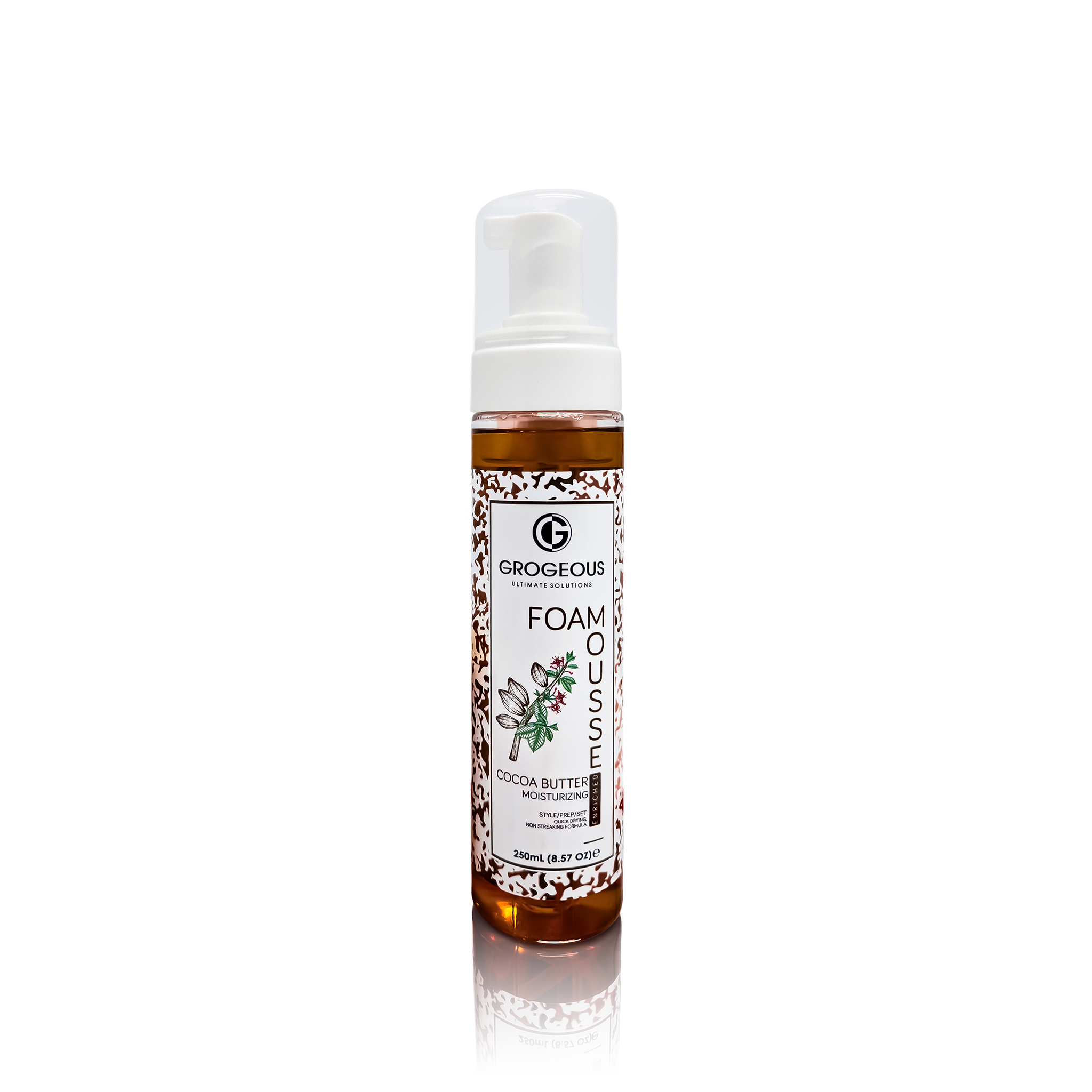 Grogeous Cocoa Butter Moisturizing Hair Foam Mousse - Hydrating & Silky Soft Finish