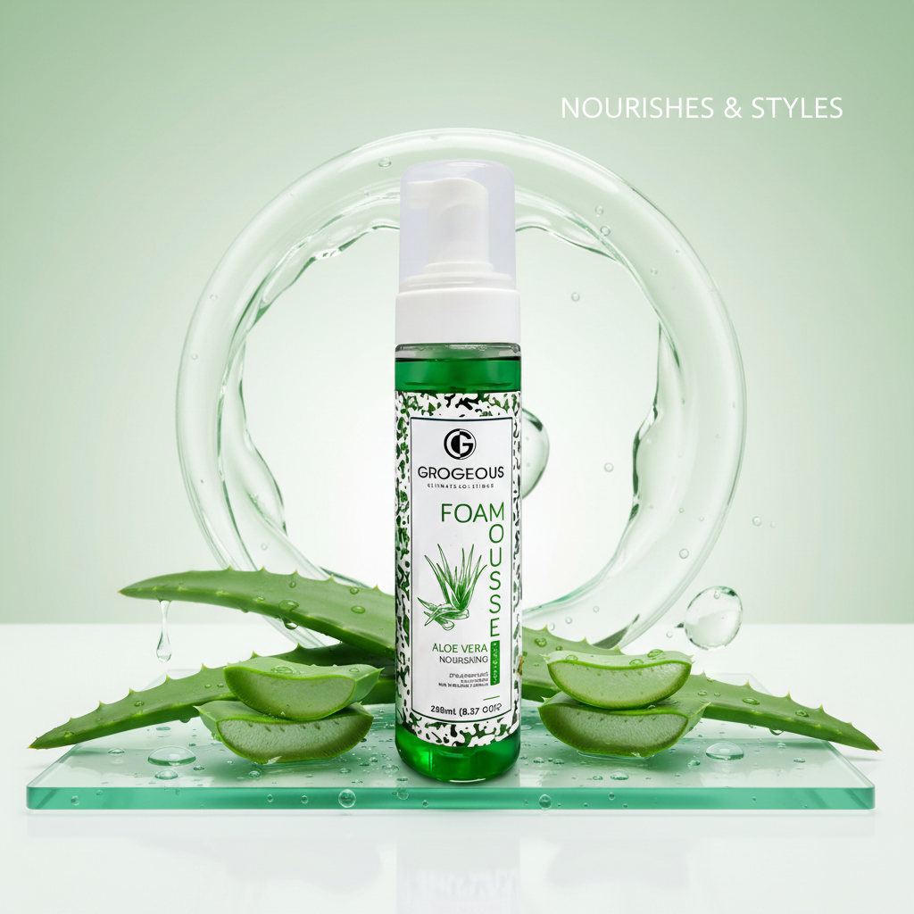 Grogeous Aloe Vera Nourishing Hair Foam Mousse - Hydrating & Strengthening Care