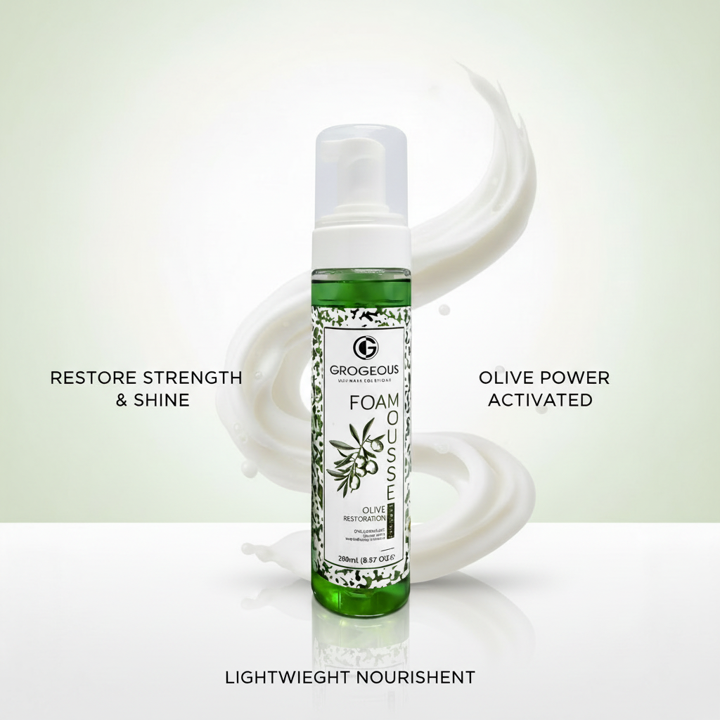 Grogeous Olive Restoration Hair Foam Mousse - Deep Repair & Moisture Care