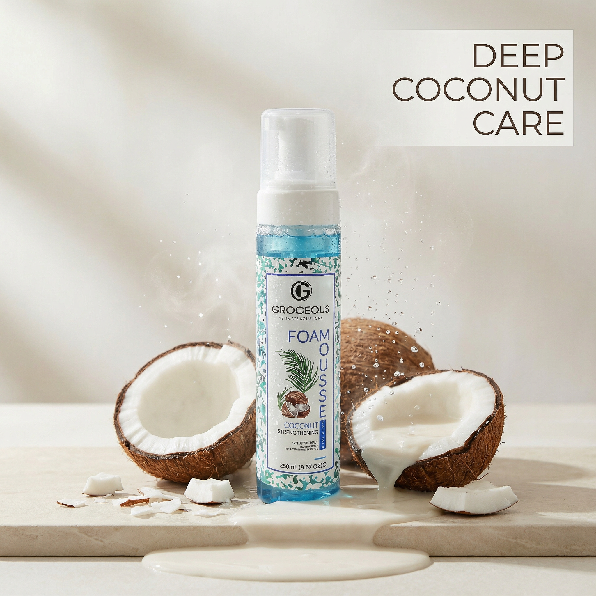 Grogeous Coconut Strengthening Hair Foam Mousse - Deep Moisture & Shine