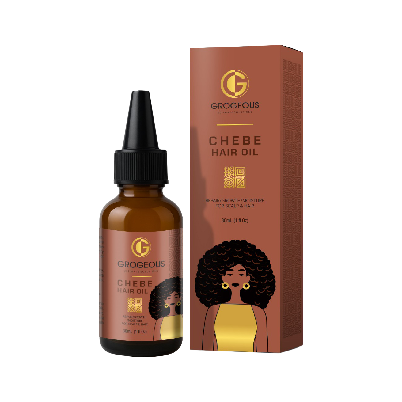 Grogeous Chebe Hair Oil Spray - Repair, Growth & Deep Moisture for Hair & Scalp