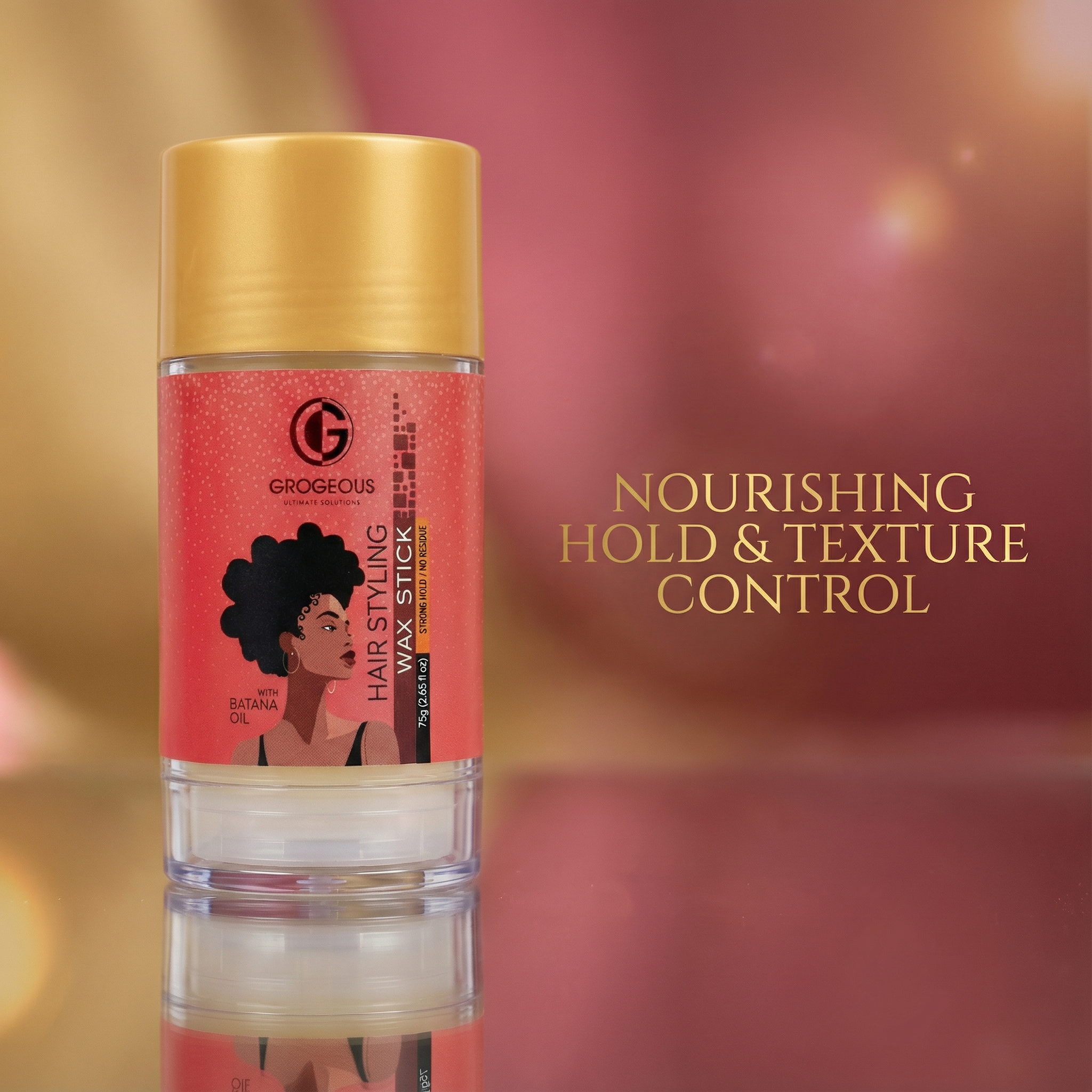 Grogeous Batana Oil Wax Stick - Nourishing Hold & Texture Control 75g (2.65 fl oz)