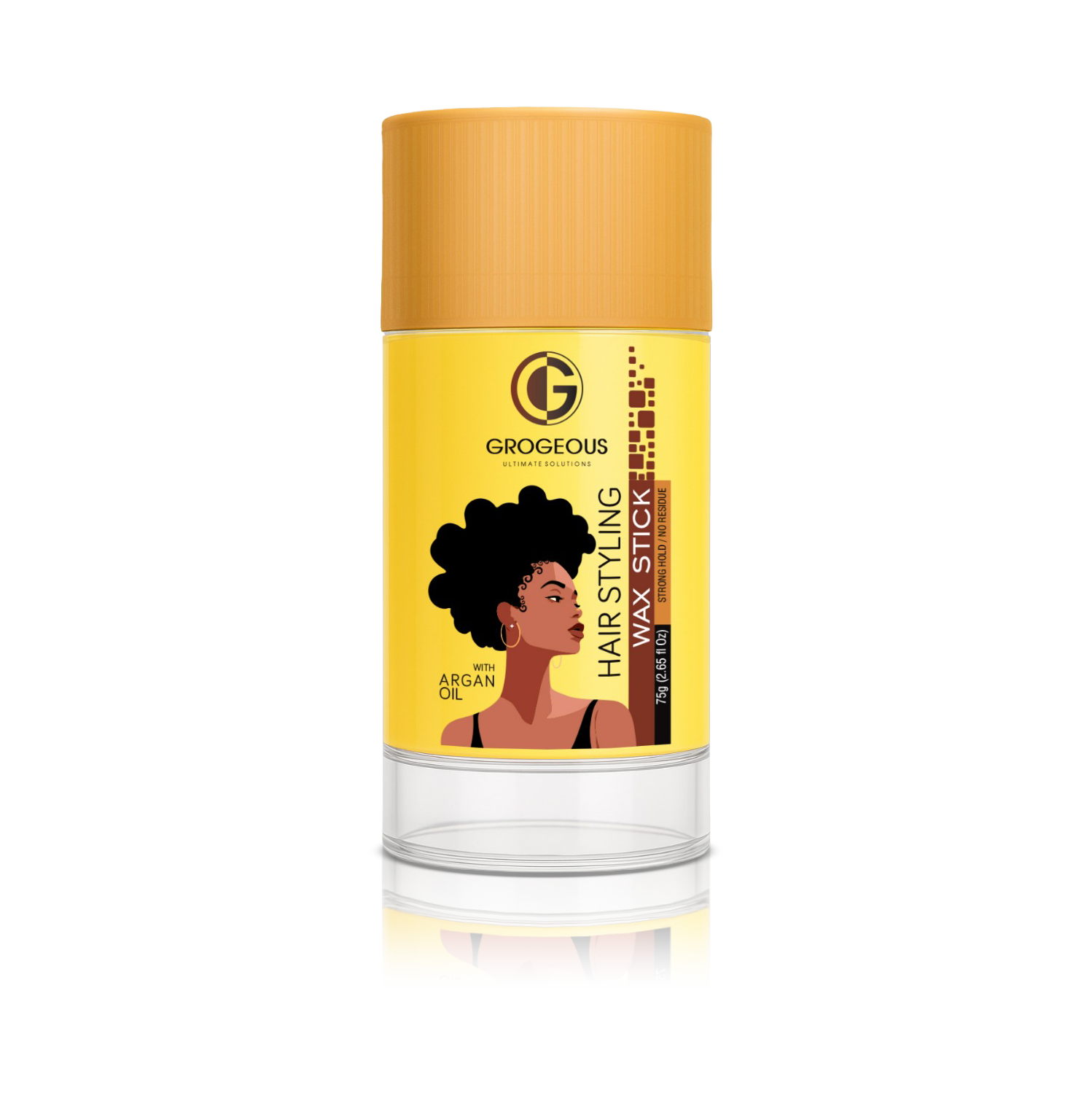 Grogeous Argan Oil Wax Stick - Strong Hold, Shine & Hydration 75g (2.65 fl oz)