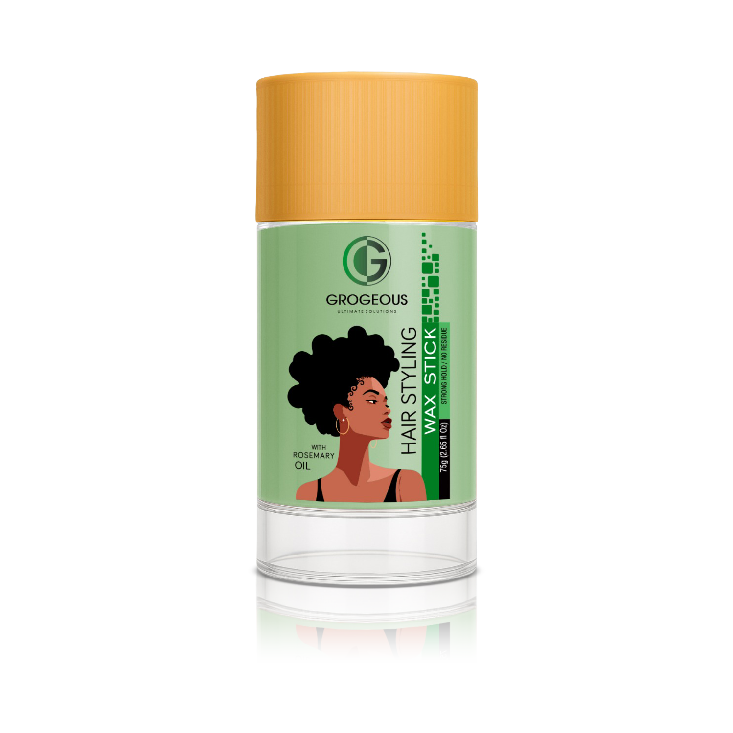Grogeous Rosemary Oil Wax Stick - Lightweight Control & Scalp Revitalizing Hold 75g (2.65 fl oz)