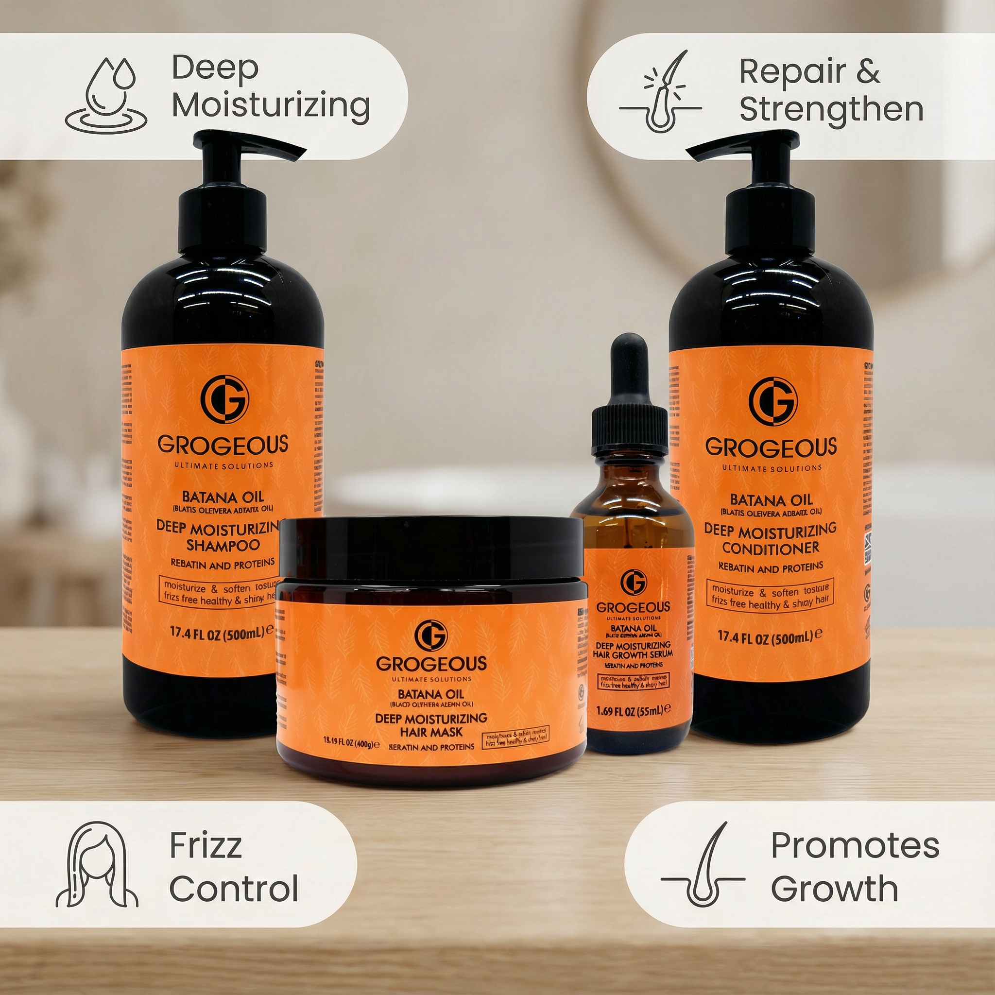 The "Liquid Gold" Batana Restoration Bundle: Complete 4-Step Growth & Repair System