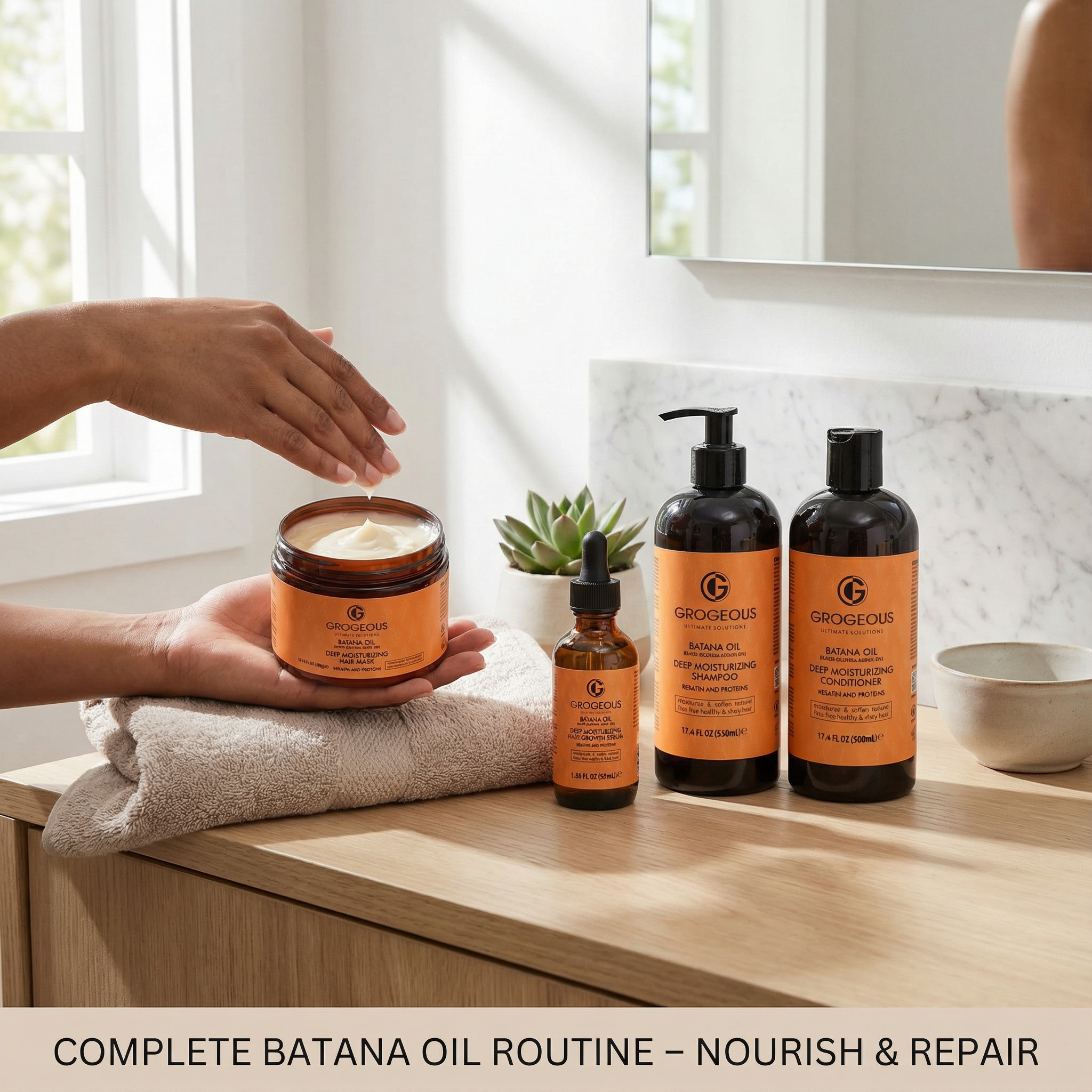 The "Liquid Gold" Batana Restoration Bundle: Complete 4-Step Growth & Repair System