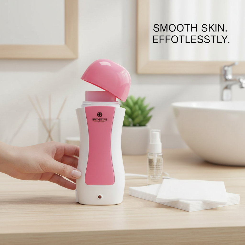 Grogeous Depilatory Wax Heater Full Kit- Professional Wax Warmer, Cartridges & Strips