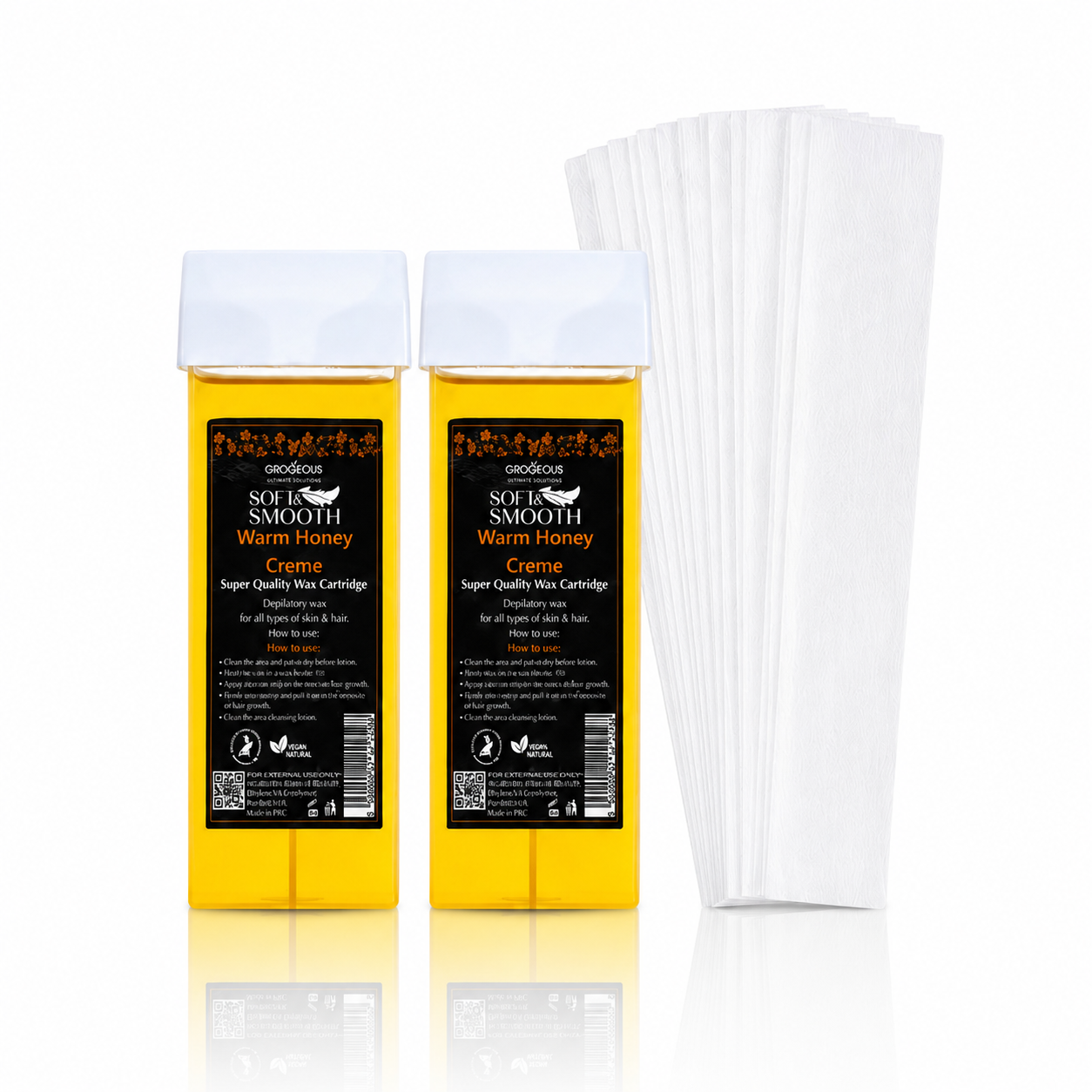 Grogeous Depilatory Wax Heater Full Kit- Professional Wax Warmer, Cartridges & Strips