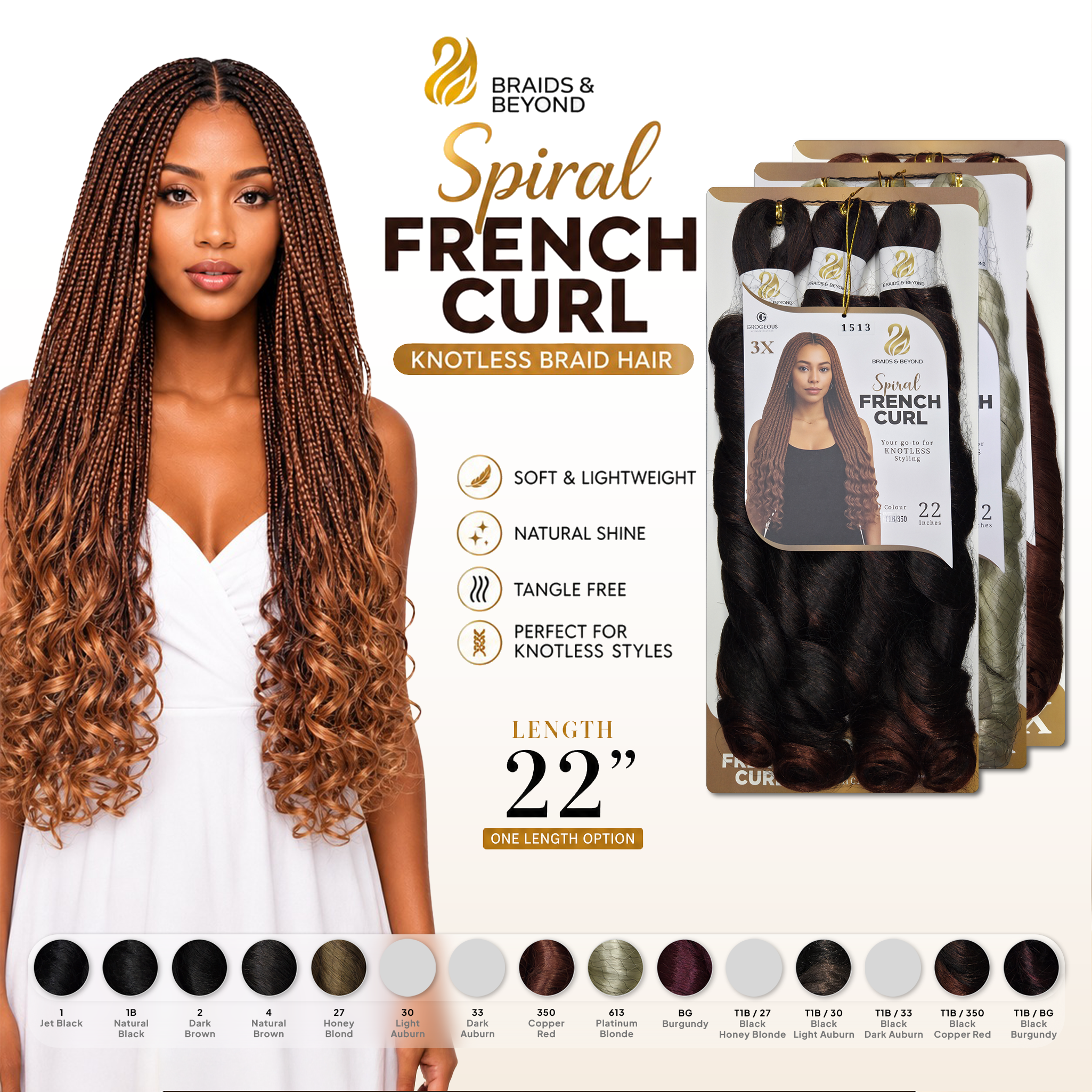 Spiral French Curls - Synthetic | Grogeous