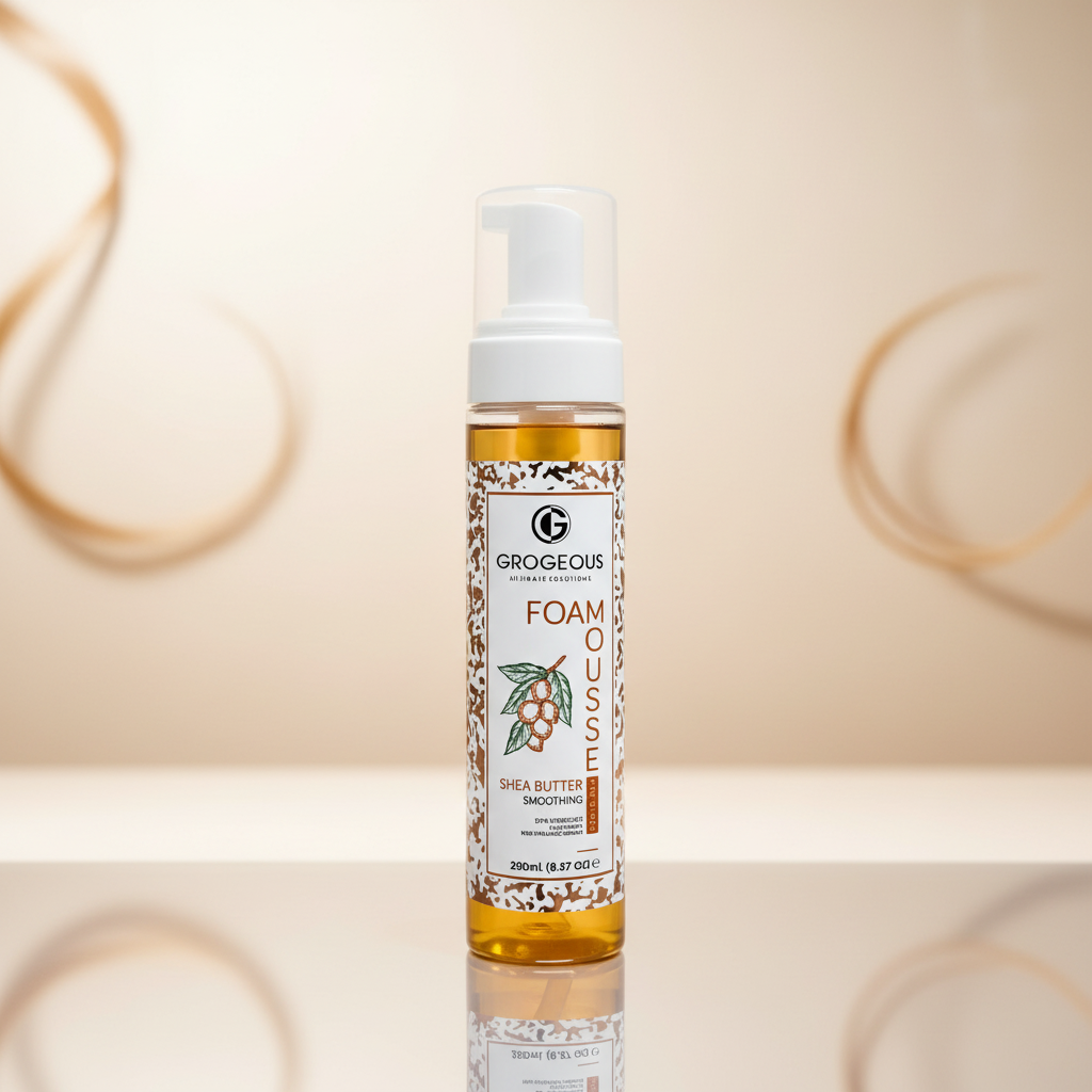 Grogeous Shea Butter Smoothing Hair Foam - Frizz Control & Soft Definition