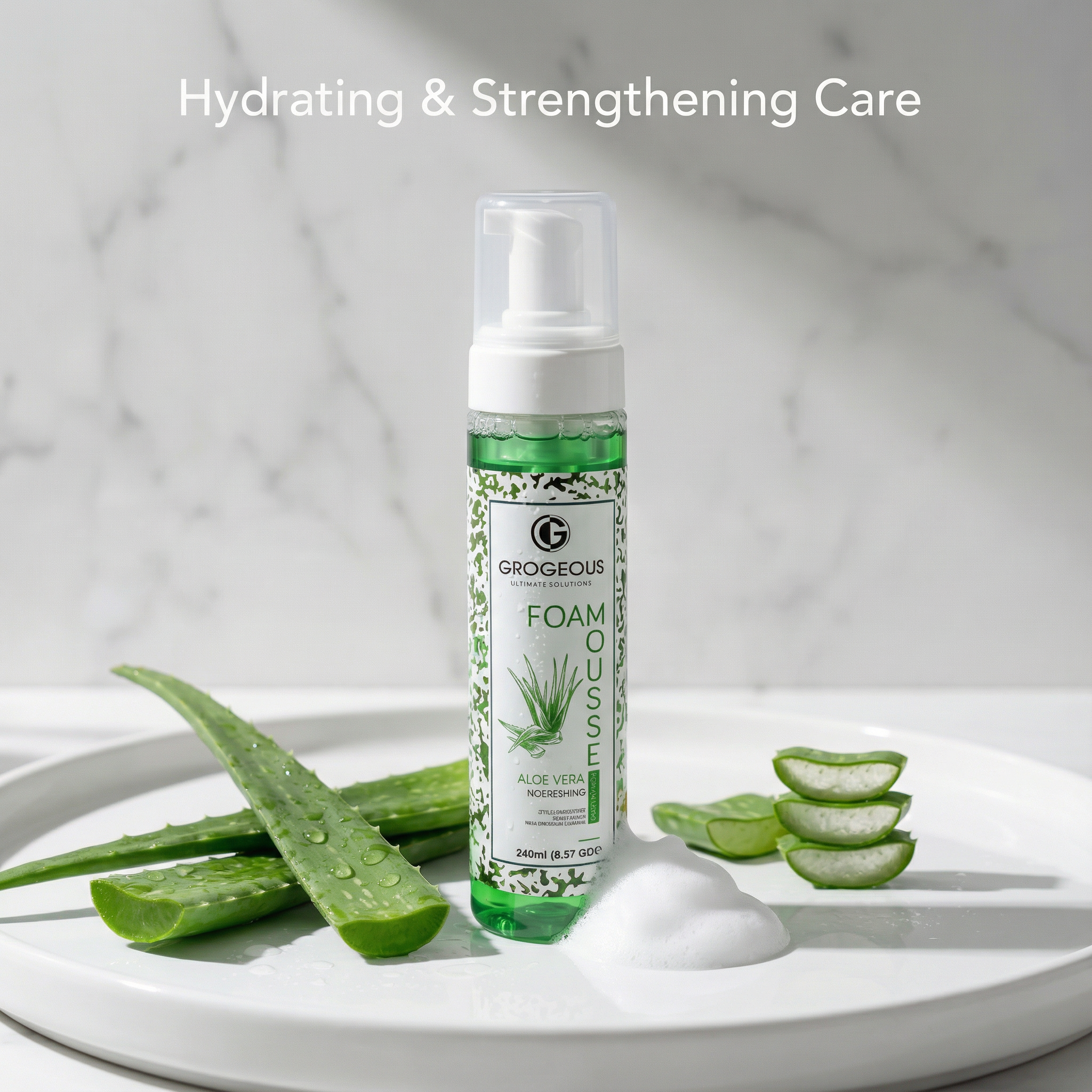 Grogeous Aloe Vera Nourishing Hair Foam Mousse - Hydrating & Strengthening Care