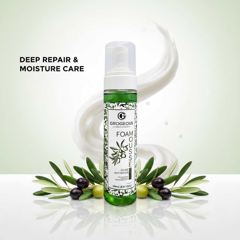 Grogeous Olive Restoration Hair Foam Mousse - Deep Repair & Moisture Care