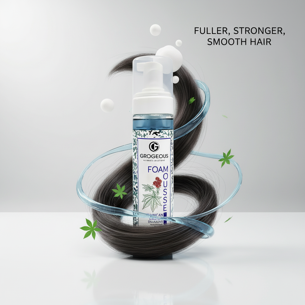Grogeous Jamaican Castor Enhancing Hair Foam Mousse - Strength & Shine Boost