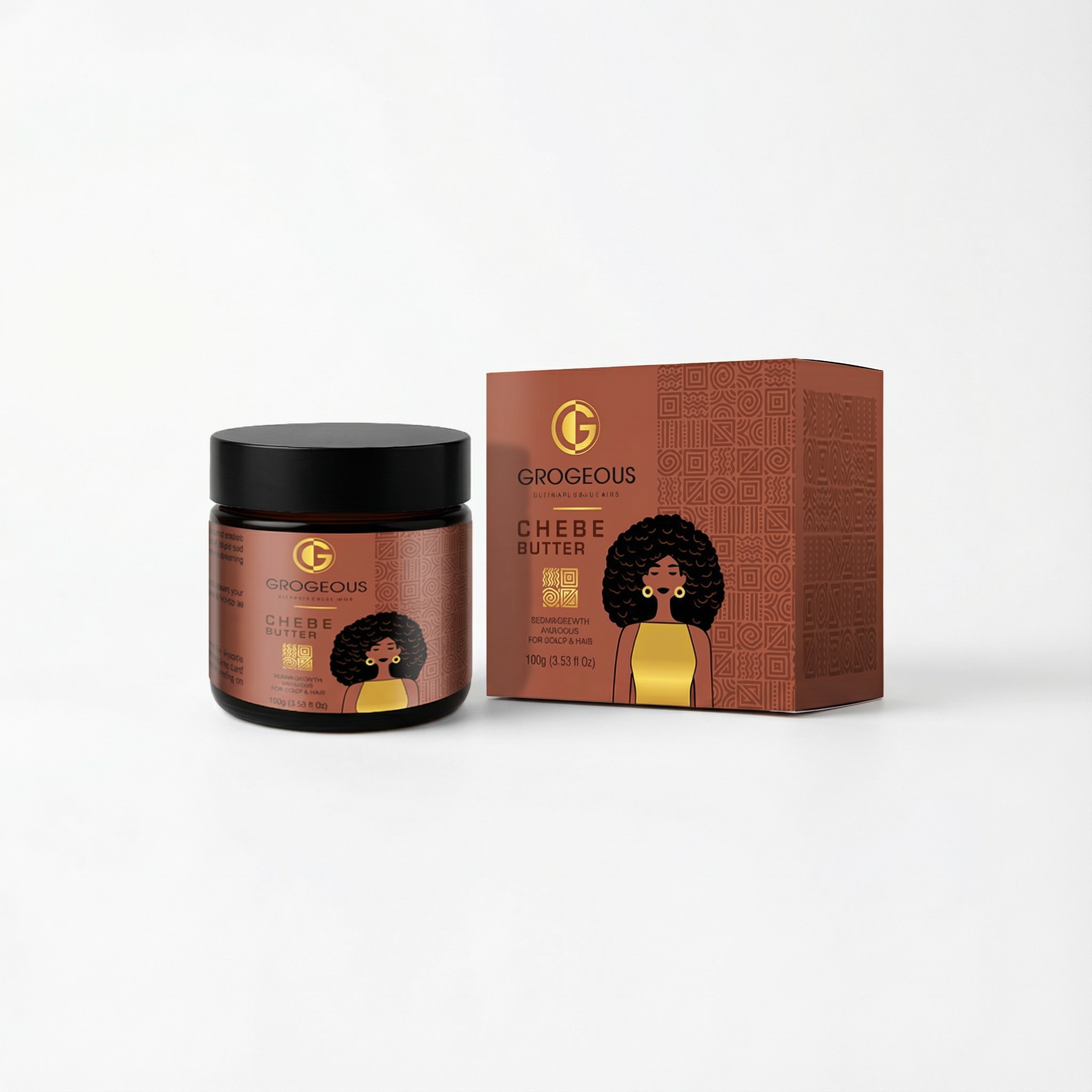 Grogeous Chebe Butter – Intensive Repair, Growth & Moisture Treatment for Scalp & Hair 100 g (3.53 fl oz)
