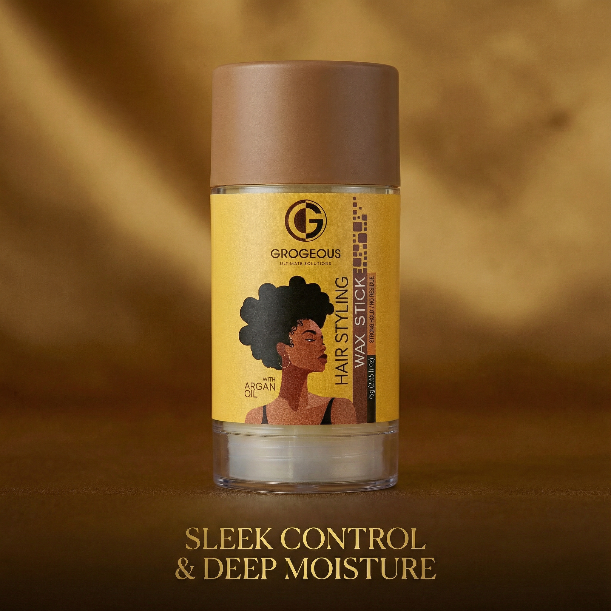 Grogeous Argan Oil Wax Stick - Strong Hold, Shine & Hydration 75g (2.65 fl oz)