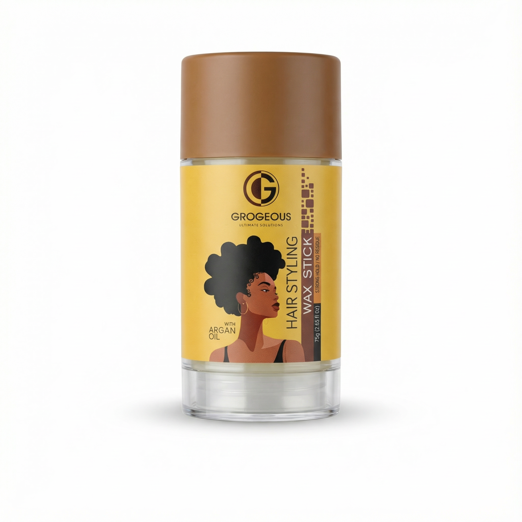 Grogeous Argan Oil Wax Stick - Strong Hold, Shine & Hydration 75g (2.65 fl oz)